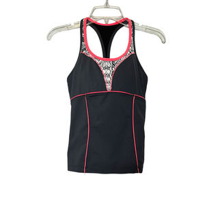 Athleta Athletic Razorback Animal Print Trimmed Tank Top Size xs